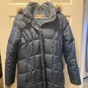 Eddie Bauer Women's Lodge Down Duffle Coat - Size Medium, Deep Blue Color